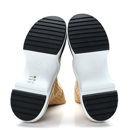 Louis Vuitton Glitter Stretch Textile Monogram LV Archlight Sneaker Boots 37.5 Gold Black 5 of 7