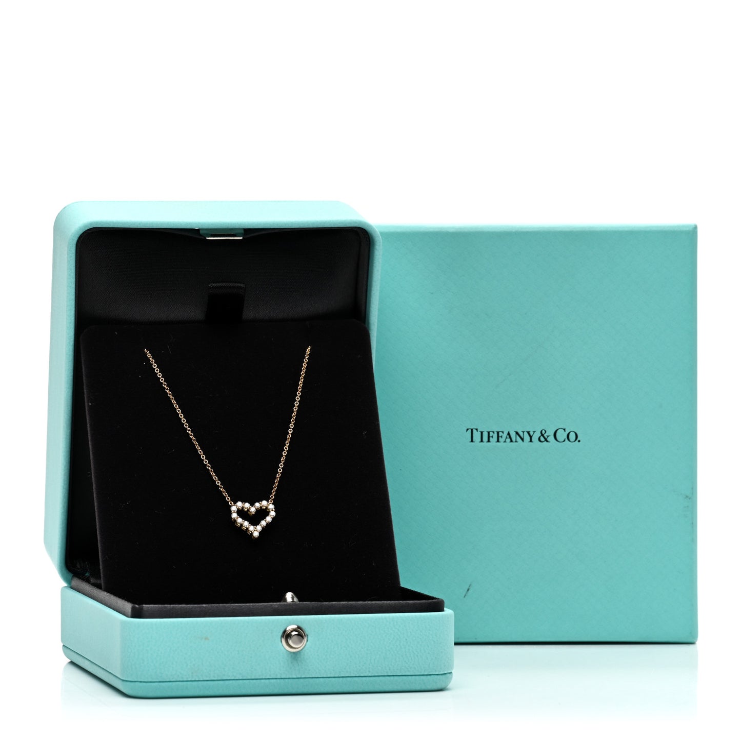 18K Yellow Gold Diamond Mini Heart Pendant Necklace