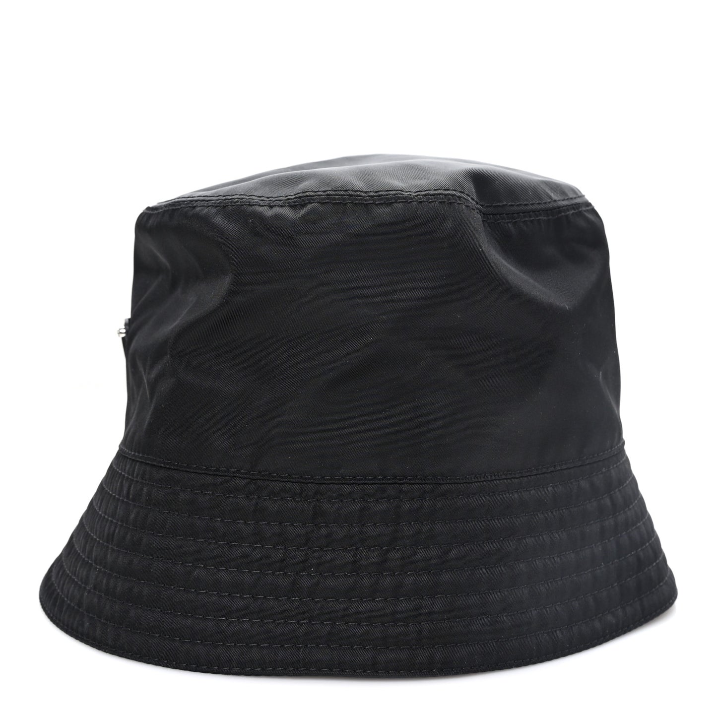 Re-Nylon Metal Triangle Logo Womens Bucket Hat L Black