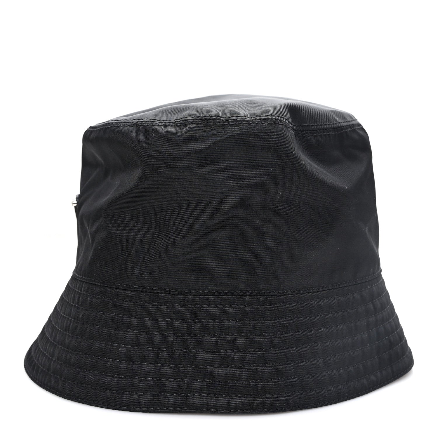 Prada Re-Nylon Metal Triangle Logo Womens Bucket Hat L Black 4 of 9