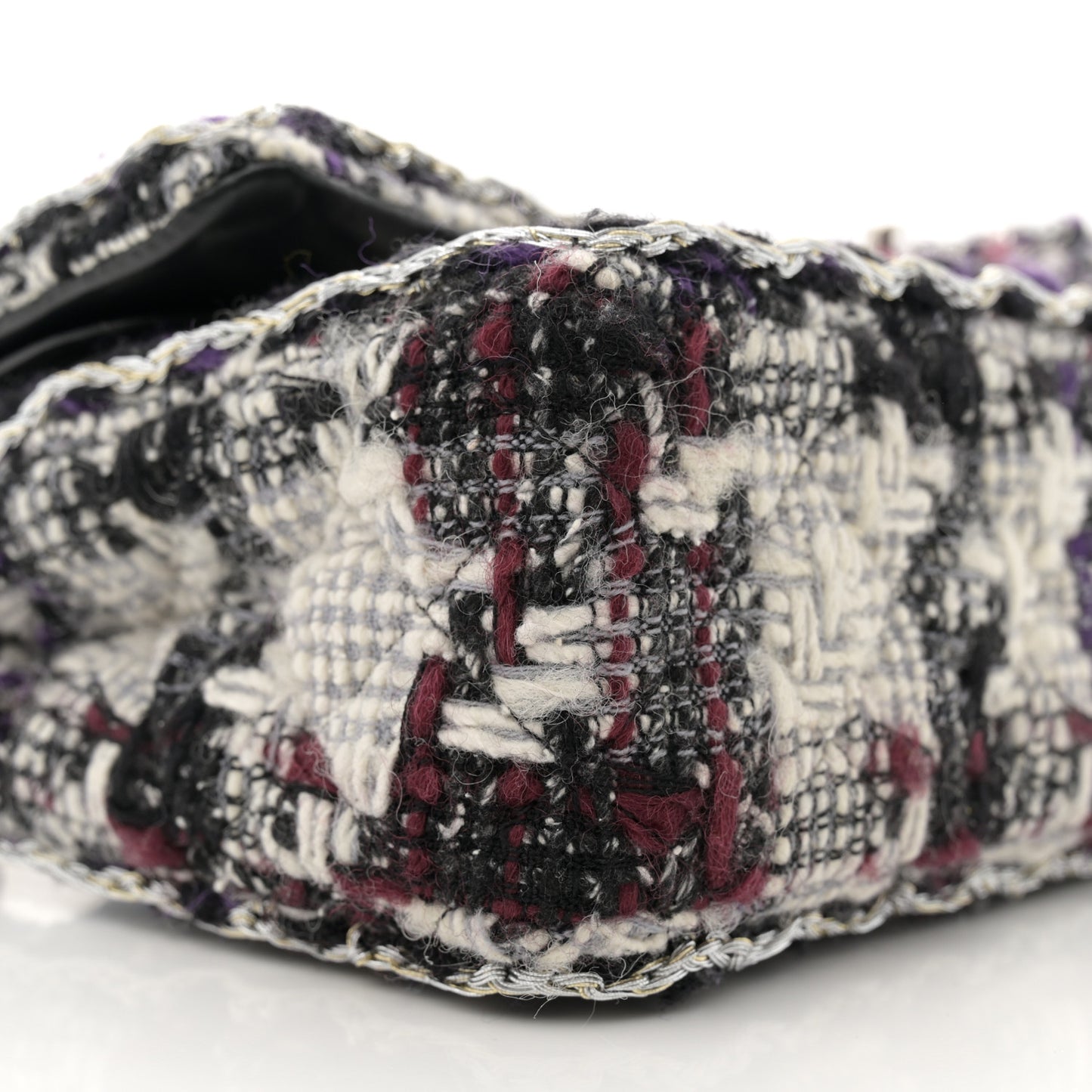 Tweed Quilted Mini Rectangular Flap Black White Multicolor