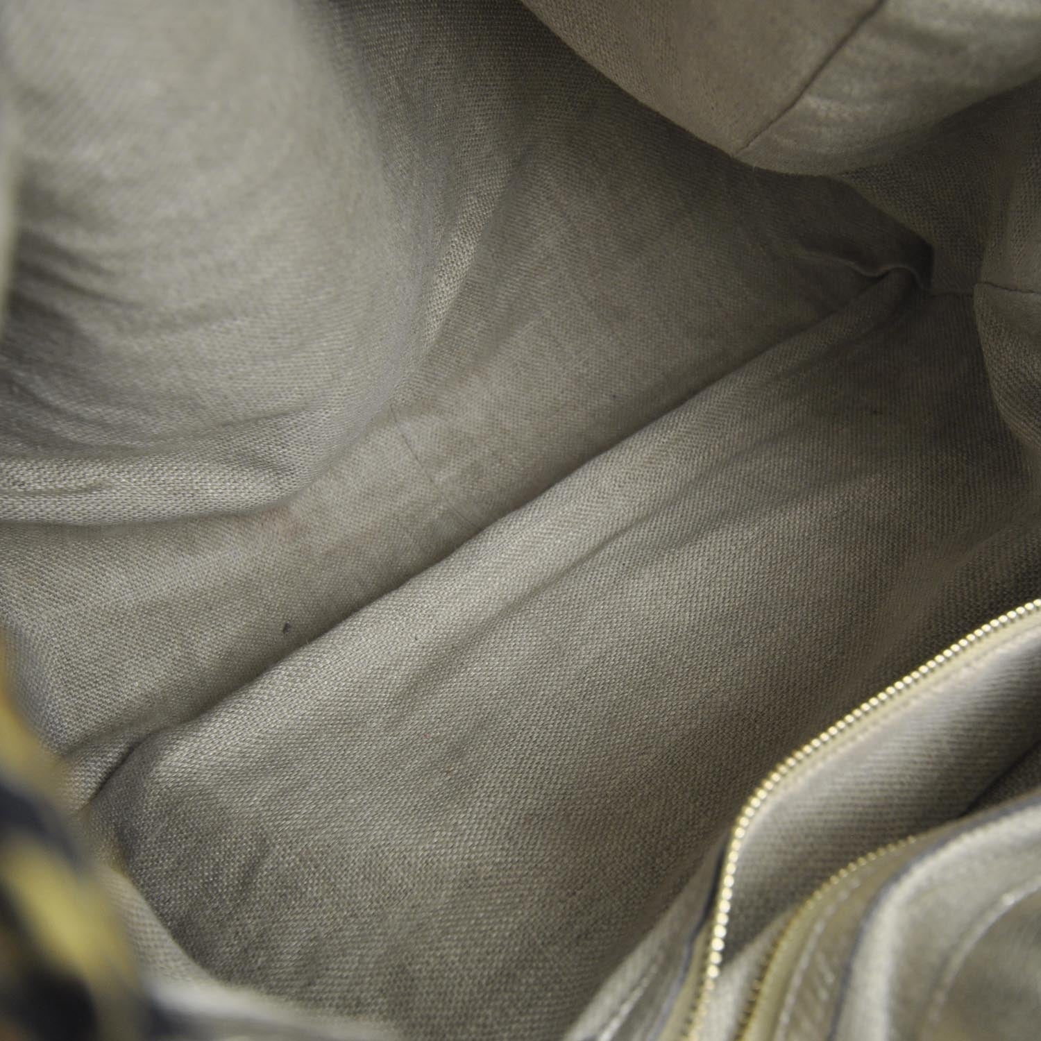 Gucci Natural Straw Leather Positano Tote Metallic 6 of 9