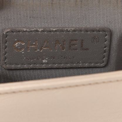 Chanel Calfskin Quilted Double Stitch New Medium Boy Flap Beige 8 of 12