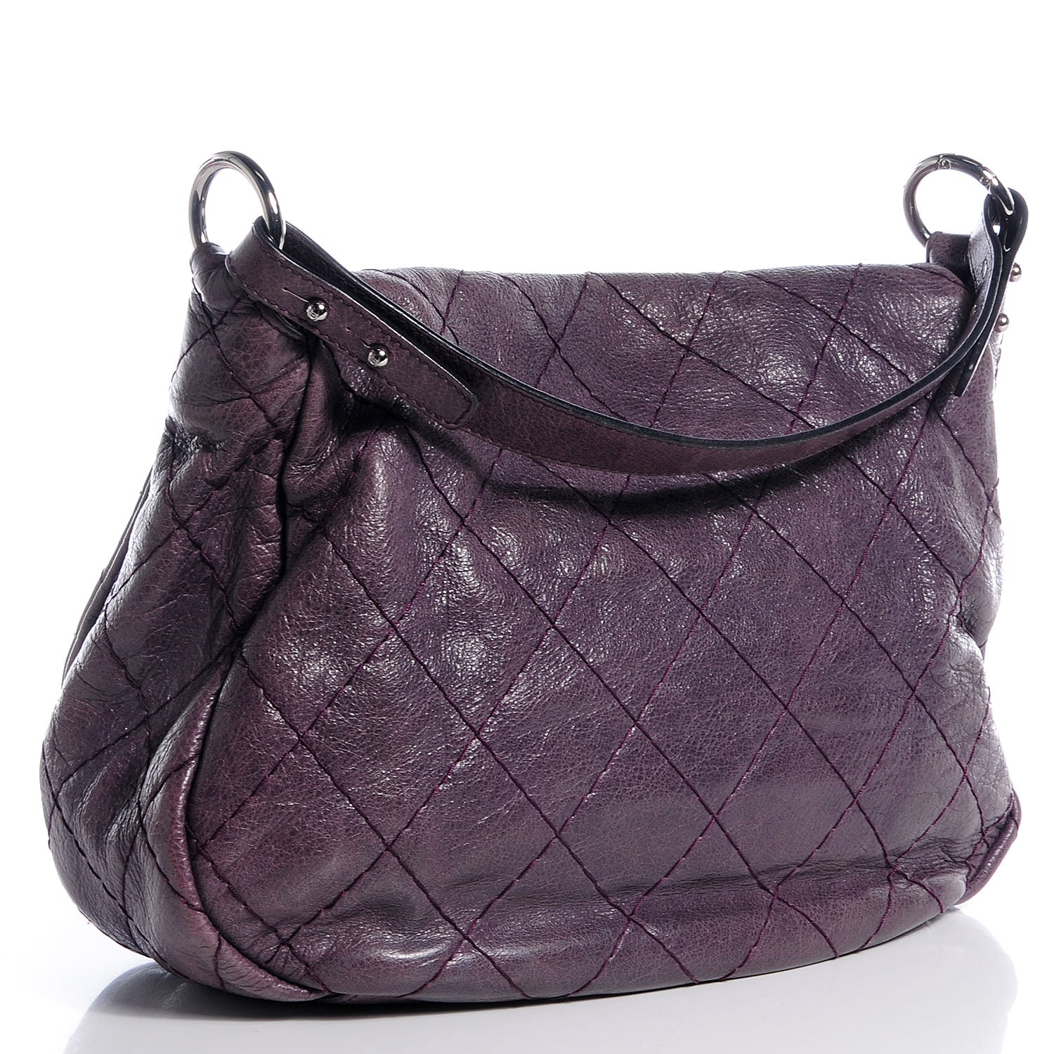 Chanel Glazed Calfskin On The Road XL Flap Purple 3 of 8