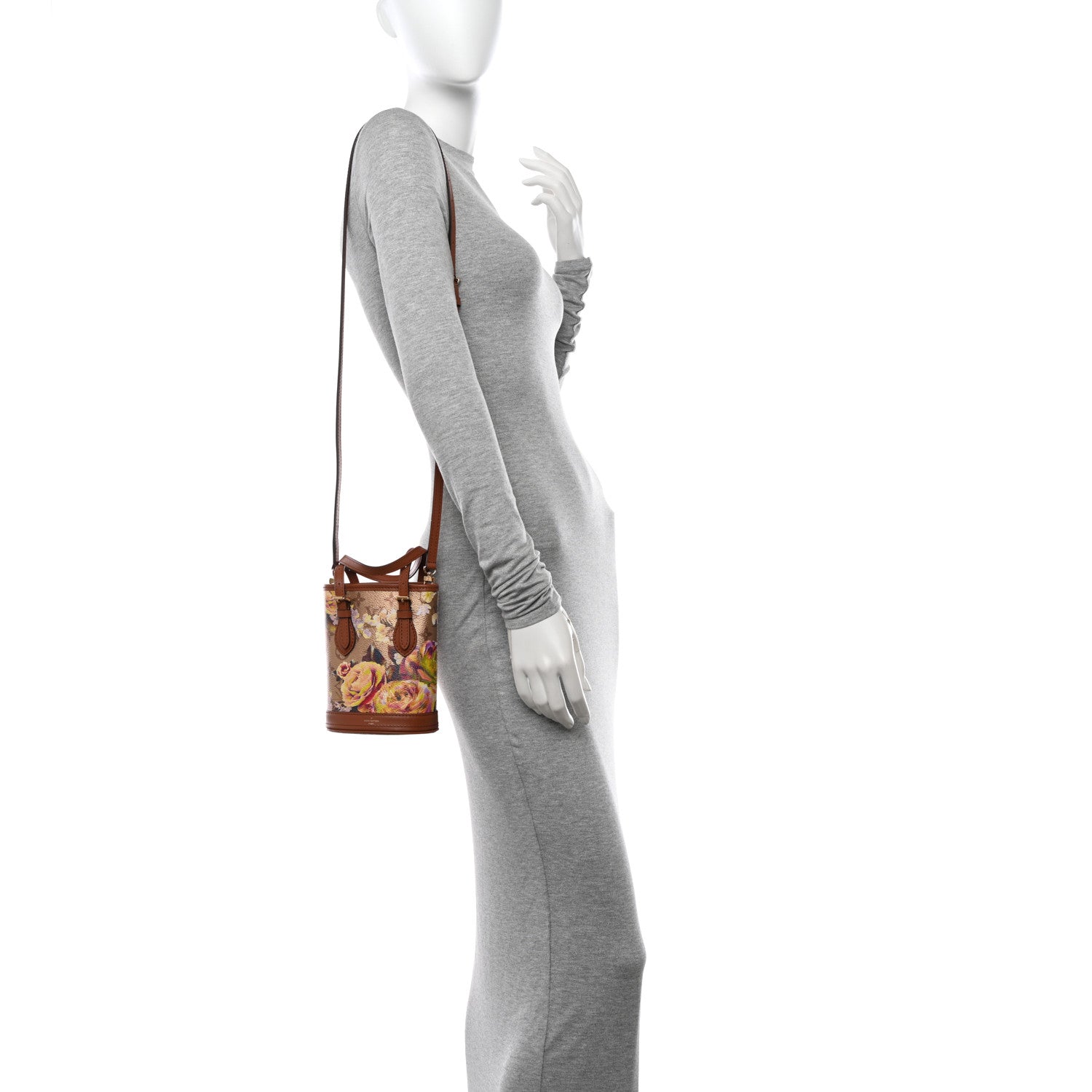 Louis Vuitton Metallic Monogram LV Garden Nano Bucket Bag Gold 2 of 9