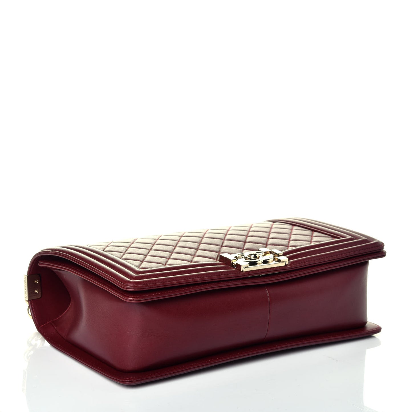 Lambskin Quilted New Medium Boy Flap Dark Red