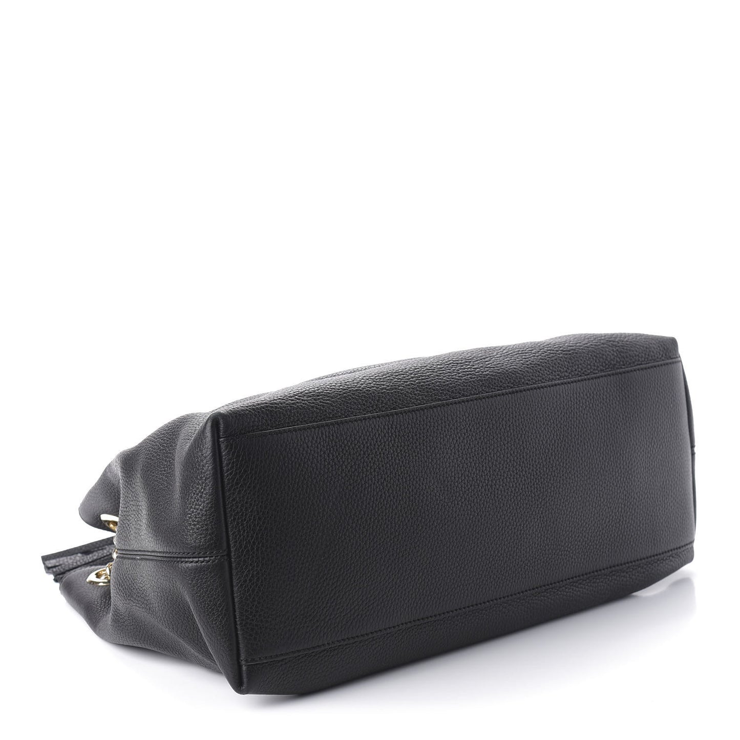Pebbled Calfskin Medium Soho Chain Shoulder Bag Black
