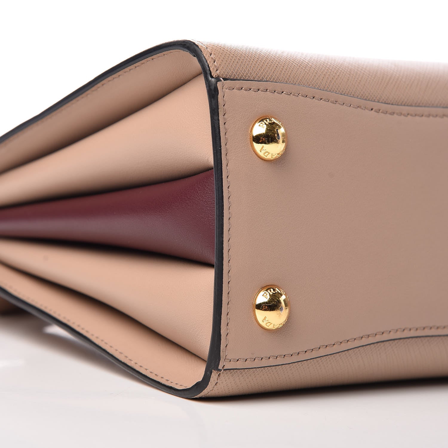 Prada Saffiano City Calfskin Small Bibliotheque Top Handle Cammeo Granato 9 of 11