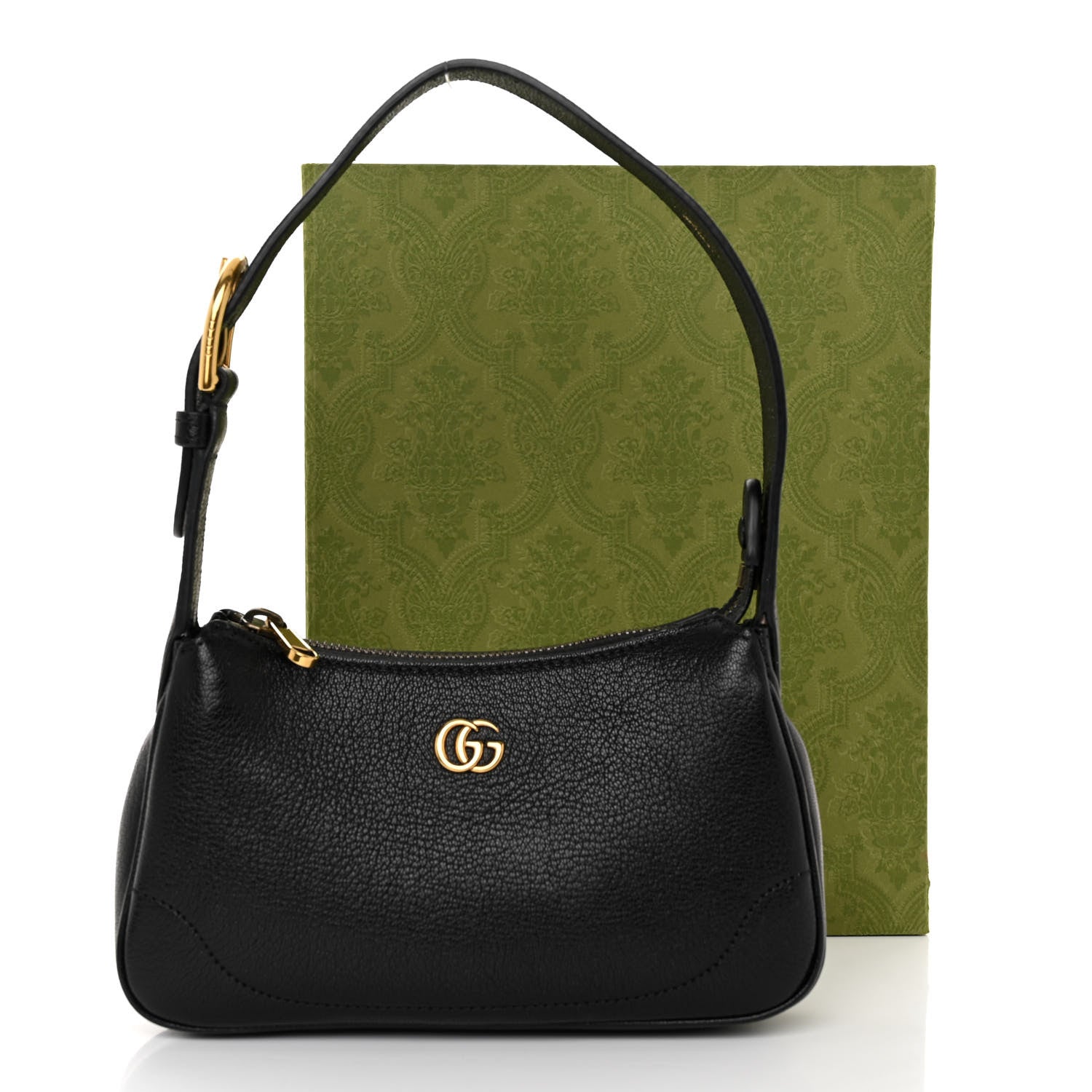 Gucci Goatskin Mini Aphrodite Shoulder Bag Black 10 of 10