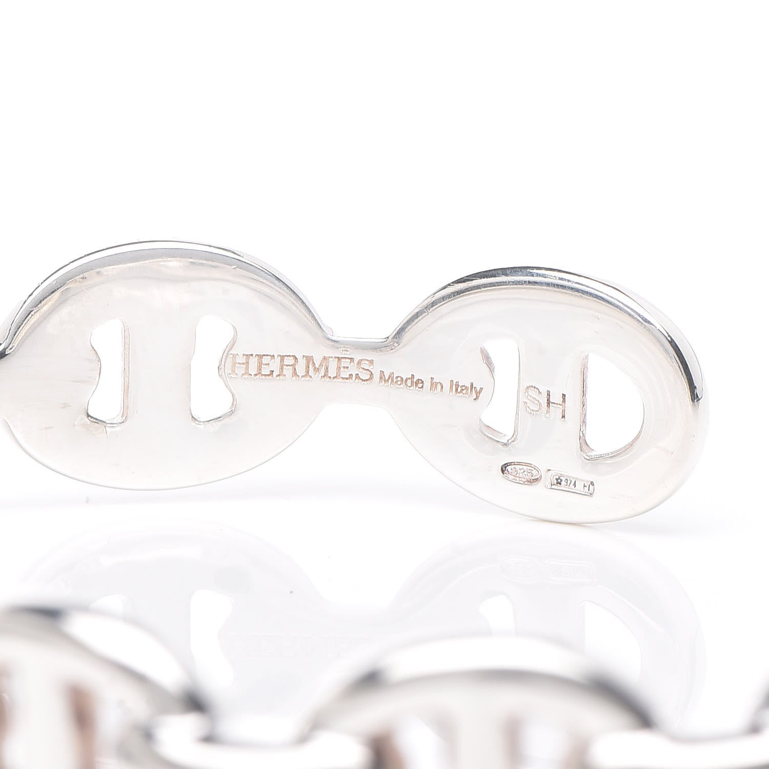 Hermes Sterling Silver MM Chaine d'Ancre Enchainee Cuff Bracelet SH 4 of 5