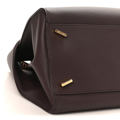 Salvatore Ferragamo Calfskin Large Hug Soft Bicolor Shoulder Bag Oxblood 9 of 10