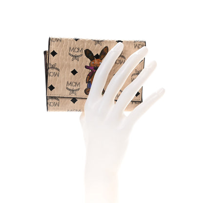 MCM Visetos Rabbit Tri-Fold Wallet Beige 2 of 9