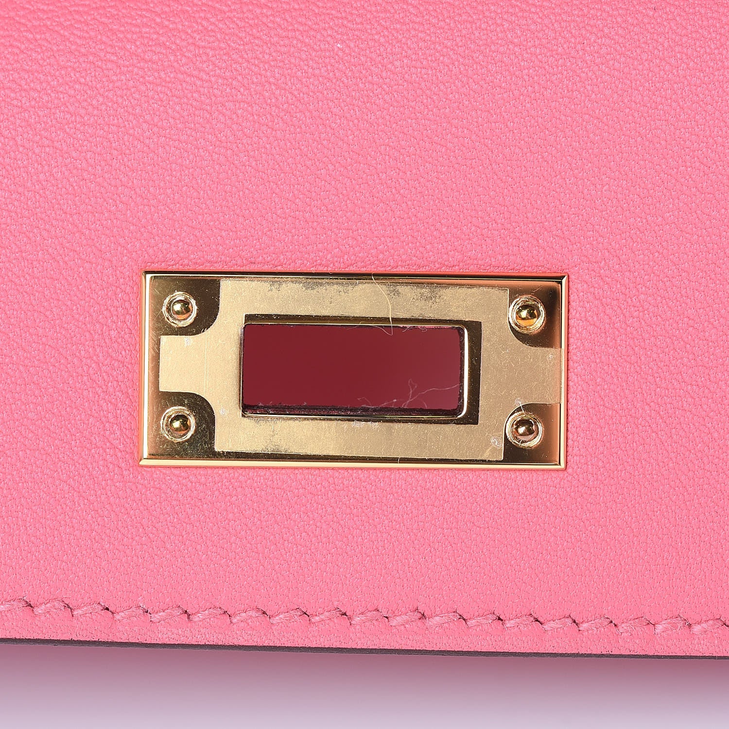 Hermes Swift Kelly Cut Clutch Pochette Rose Azalee 22 of 27