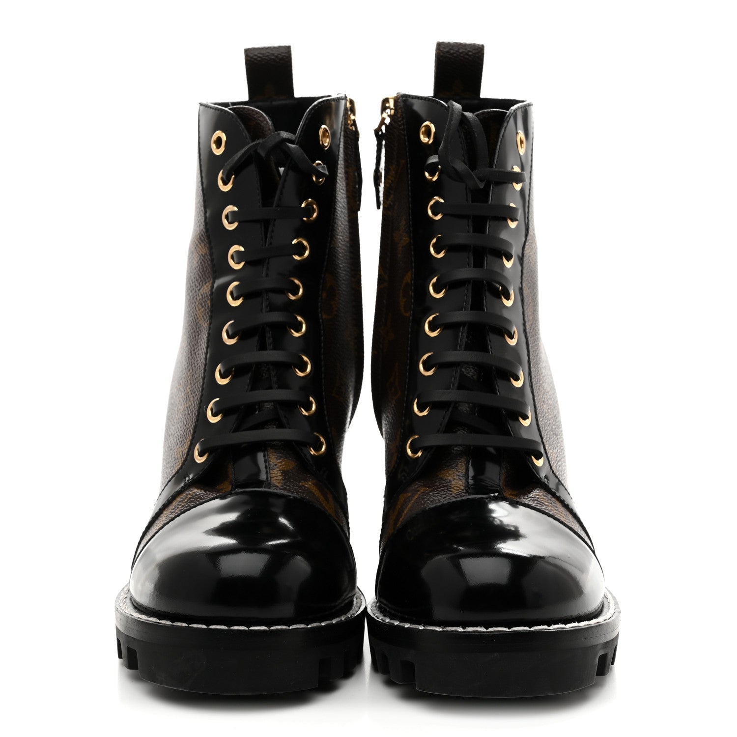 Louis Vuitton Patent Calfskin Monogram Star Trail Ankle Boots 37.5 Black 3 of 10