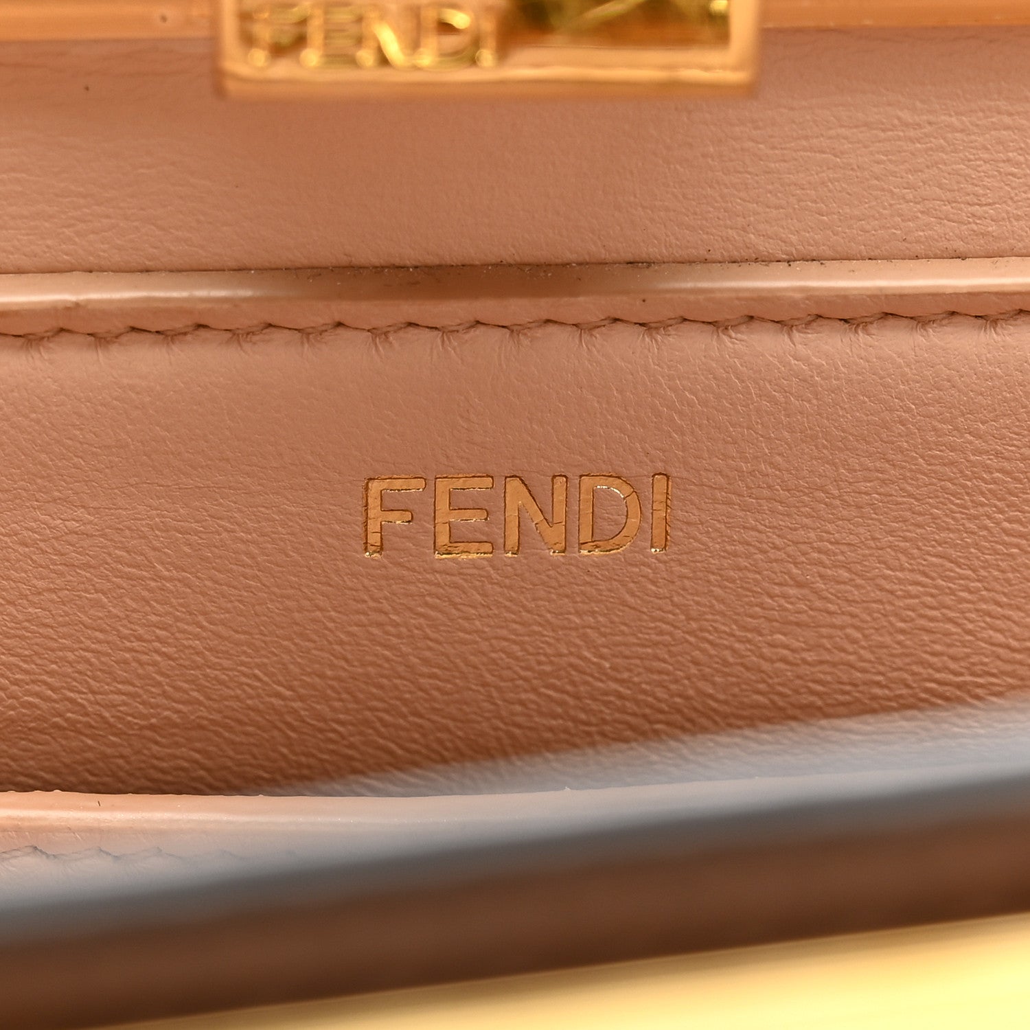 Fendi Vitello King Luxor Shiny Nappa Medium Peekaboo I SEE U East West Satchel Brandy Light Rose 7 of 20