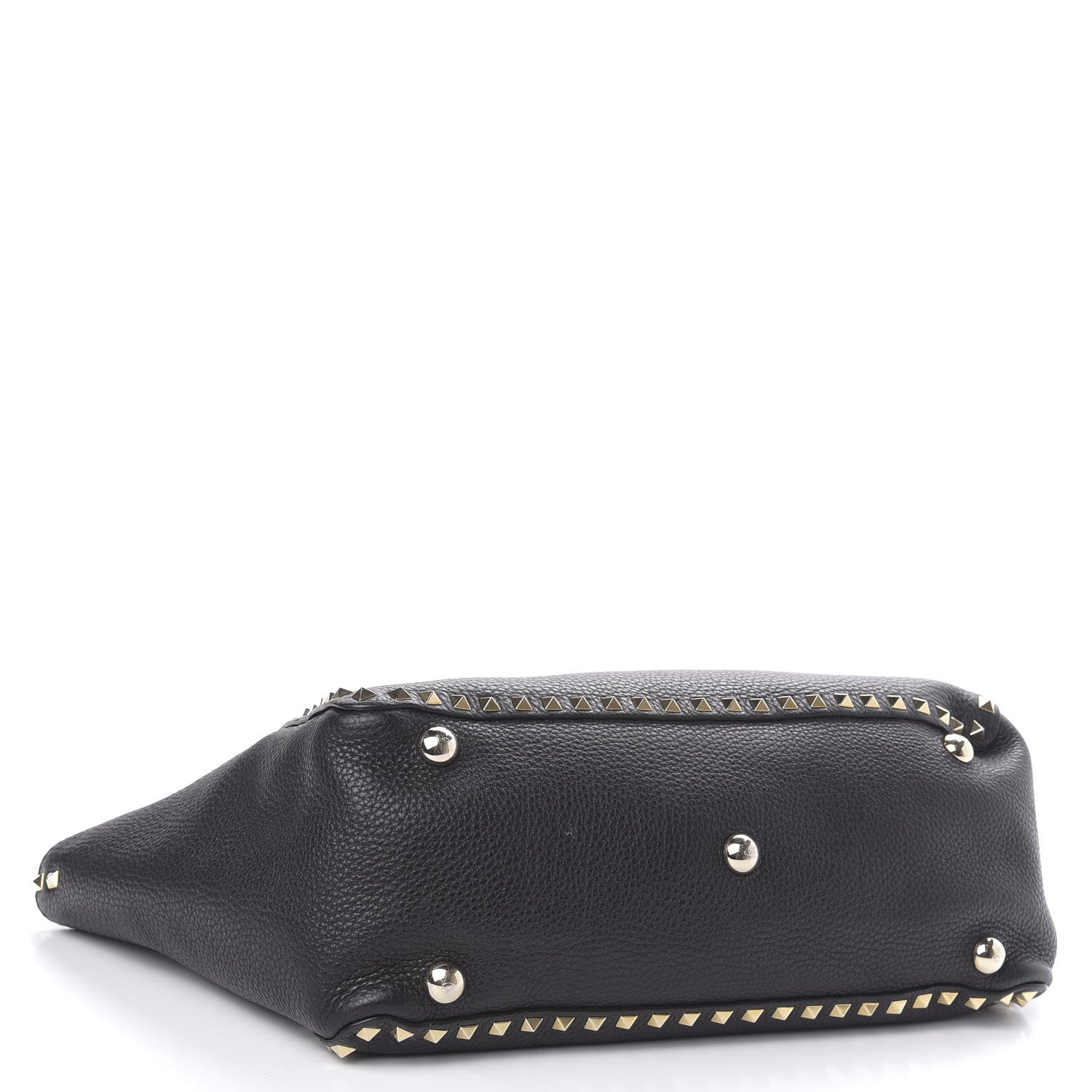 Valentino Garavani Pebbled Calfskin Medium Rockstud Tote Black 4 of 9
