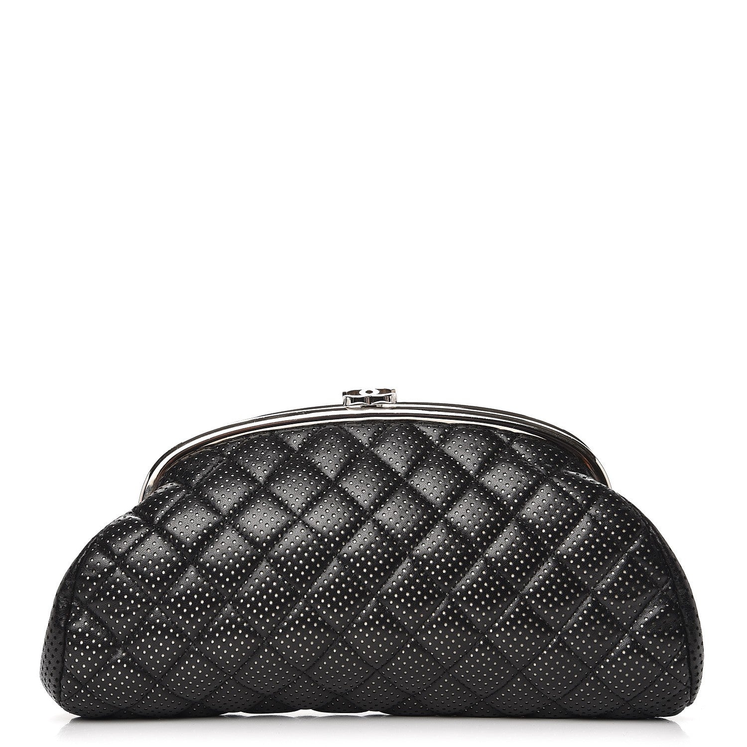 Chanel Lambskin Perforated Timeless Clutch Black 1 of 10