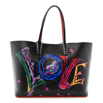 Christian Louboutin Calfskin Loubitag Spikes East West Cabata Love Tote Black 1 of 13