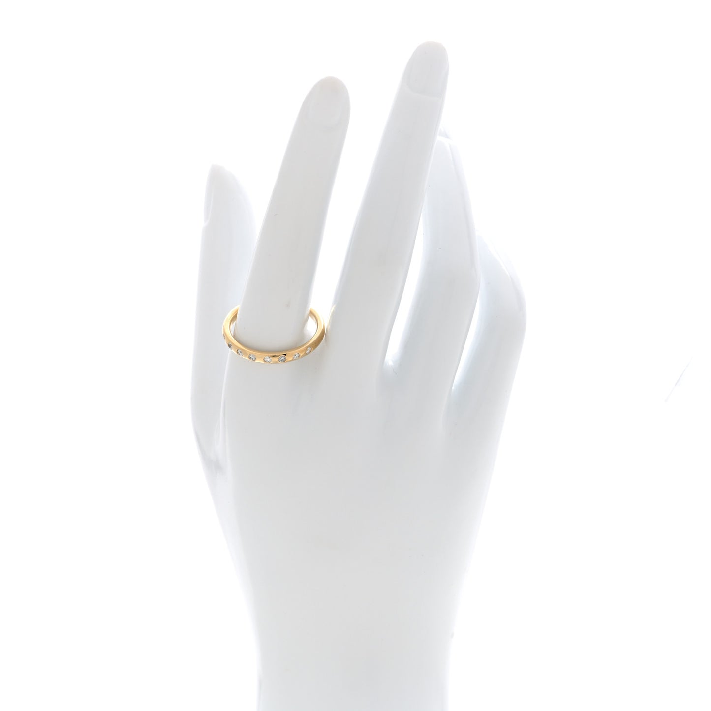 18K Yellow Gold Diamond Elsa Peretti 8 Diamond Stacking Band Ring 62 10
