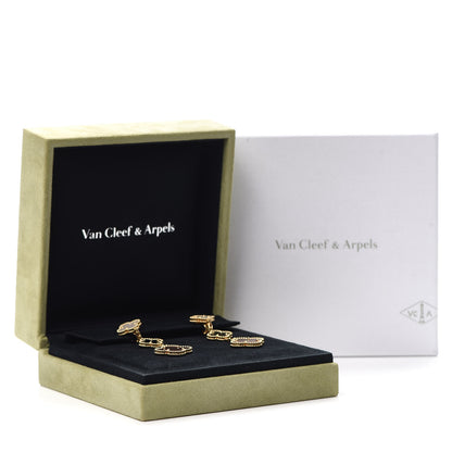 Van Cleef & Arpels 18K Yellow Gold Mother of Pearl Black Onyx 3 Motifs Magic Alhambra Earrings 7 of 7