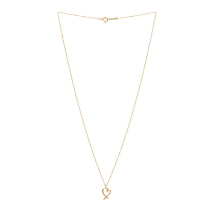 Tiffany 18K Yellow Gold Mini Paloma Picasso Loving Heart Drop Pendant Necklace 3 of 4