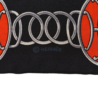 Hermes Silk Lift Profile Twilly Black Cobalt Vermil 3 of 4