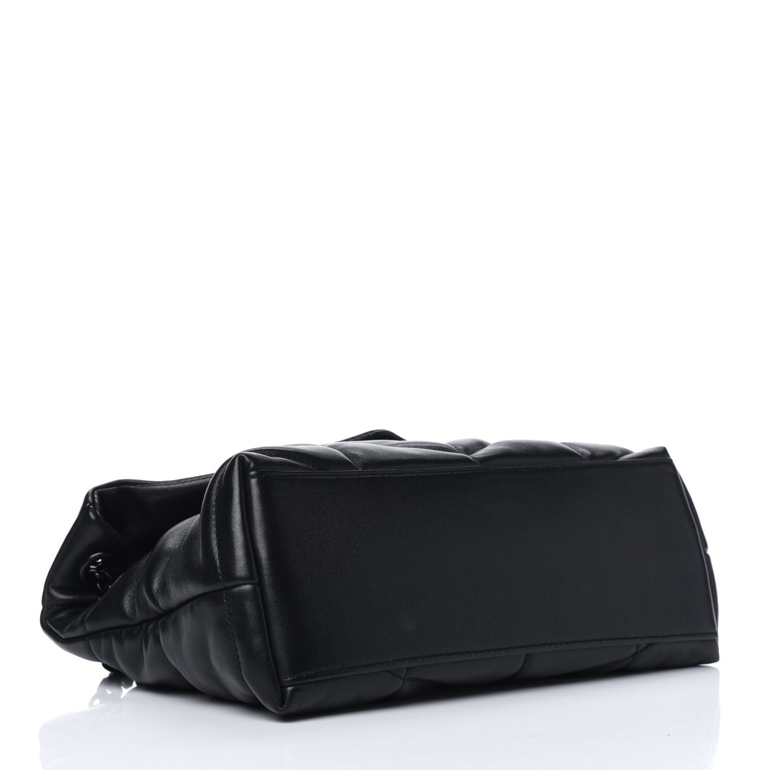 Saint Laurent Lambskin Quilted Small Loulou Puffer Monogram Chain Satchel Black 4 of 12