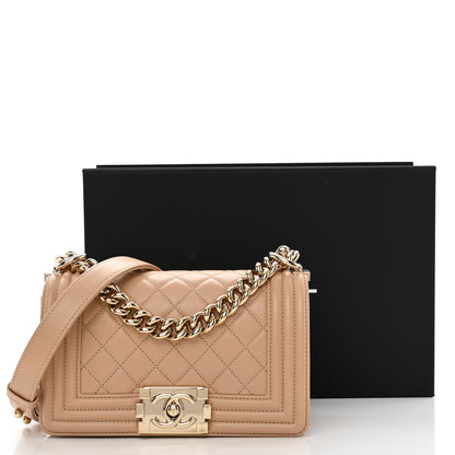 Chanel Calfskin Quilted Small Boy Flap Beige 11 of 11