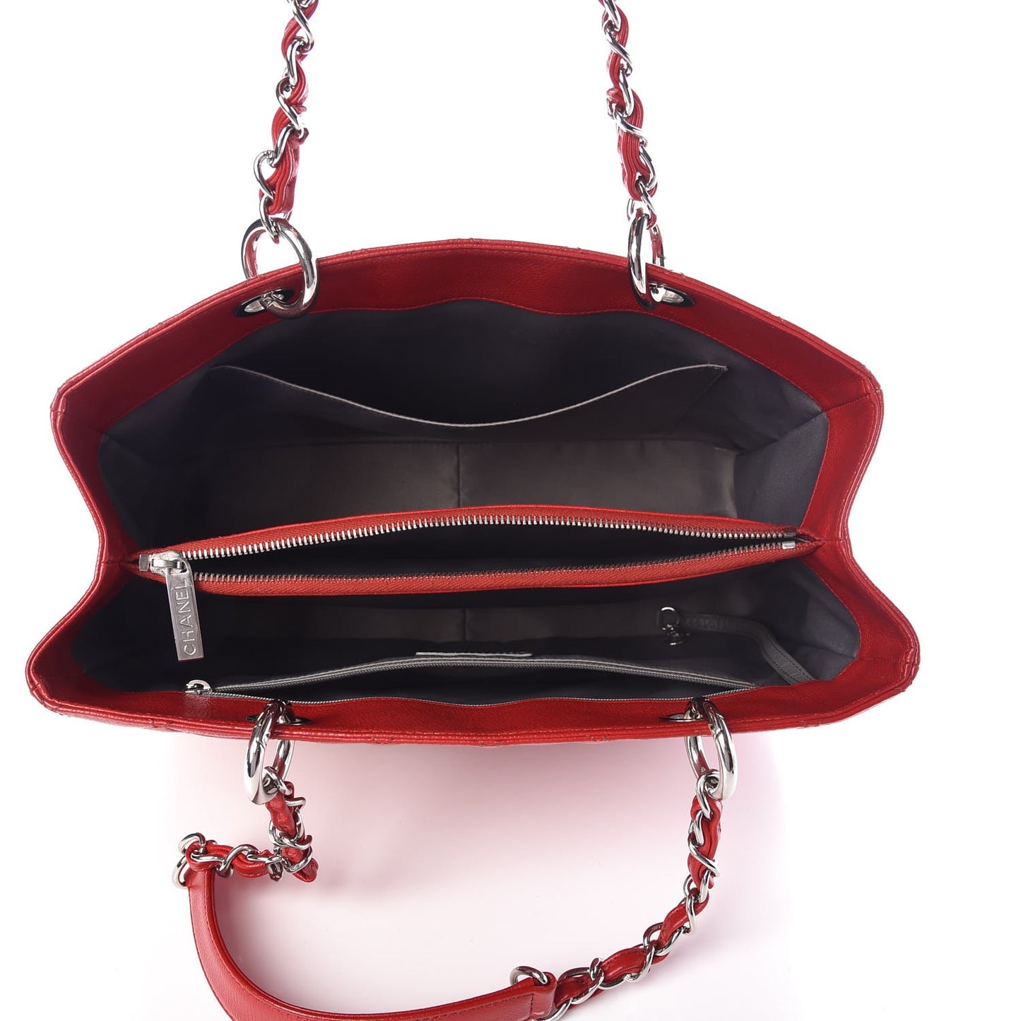 Caviar Quilted Grand Shopping Tote GST Red