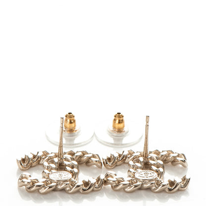 Chanel Metal Chain Link CC Earrings Gold 3 of 6