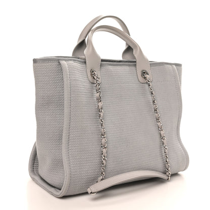 Chanel Mixed Fibers Small Deauville Tote Light Grey 4 of 11