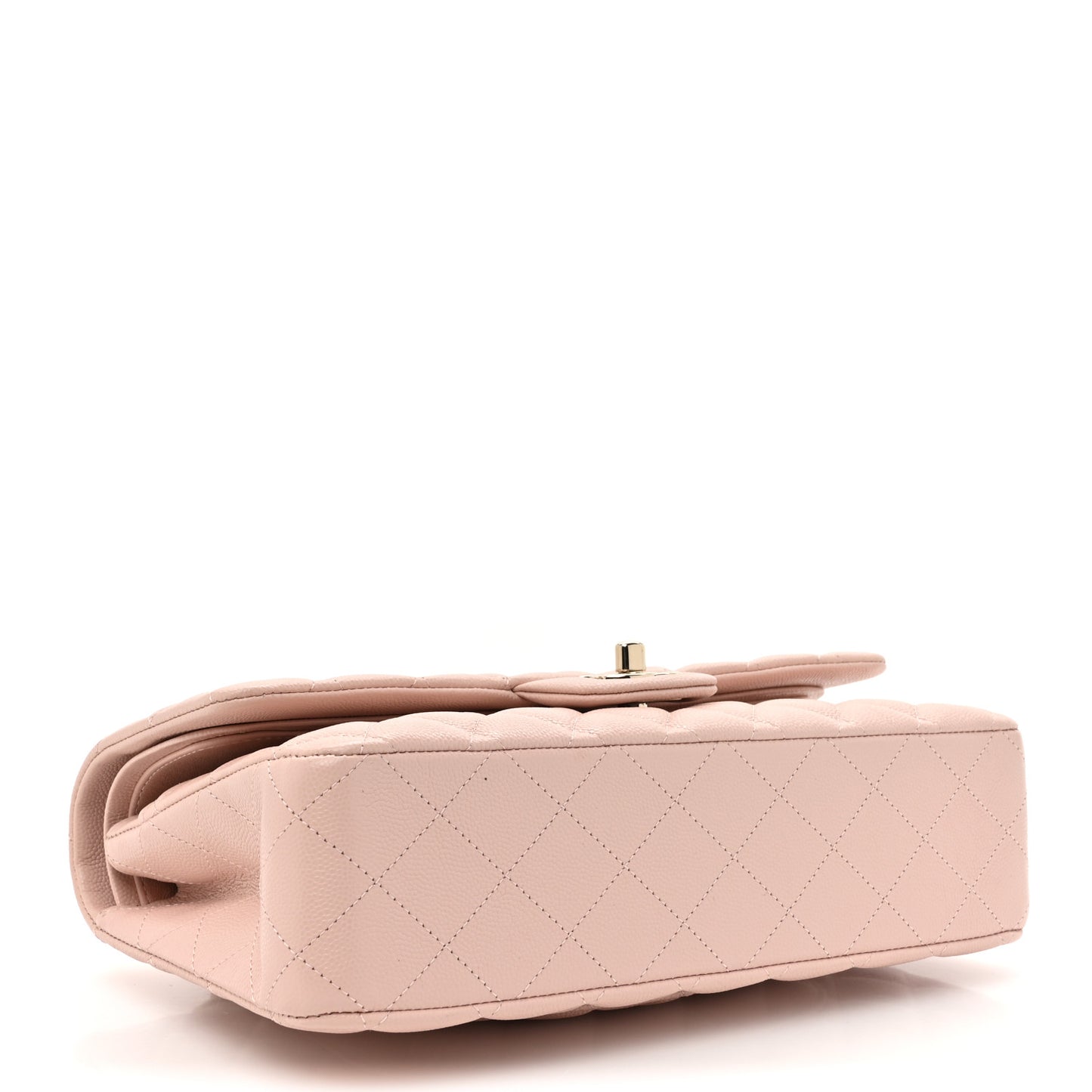 Caviar Quilted Medium Double Flap Light Pink