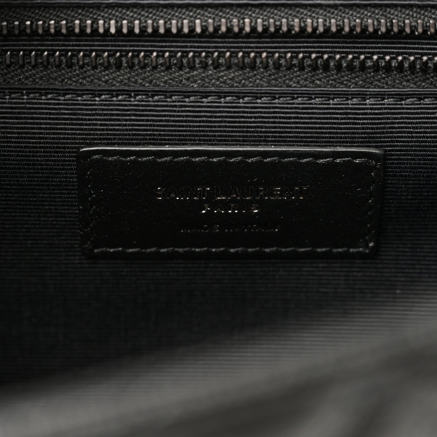 Grain De Poudre Textured Mixed Matelasse Large Triquilt Monogram Monochrome Satchel Black