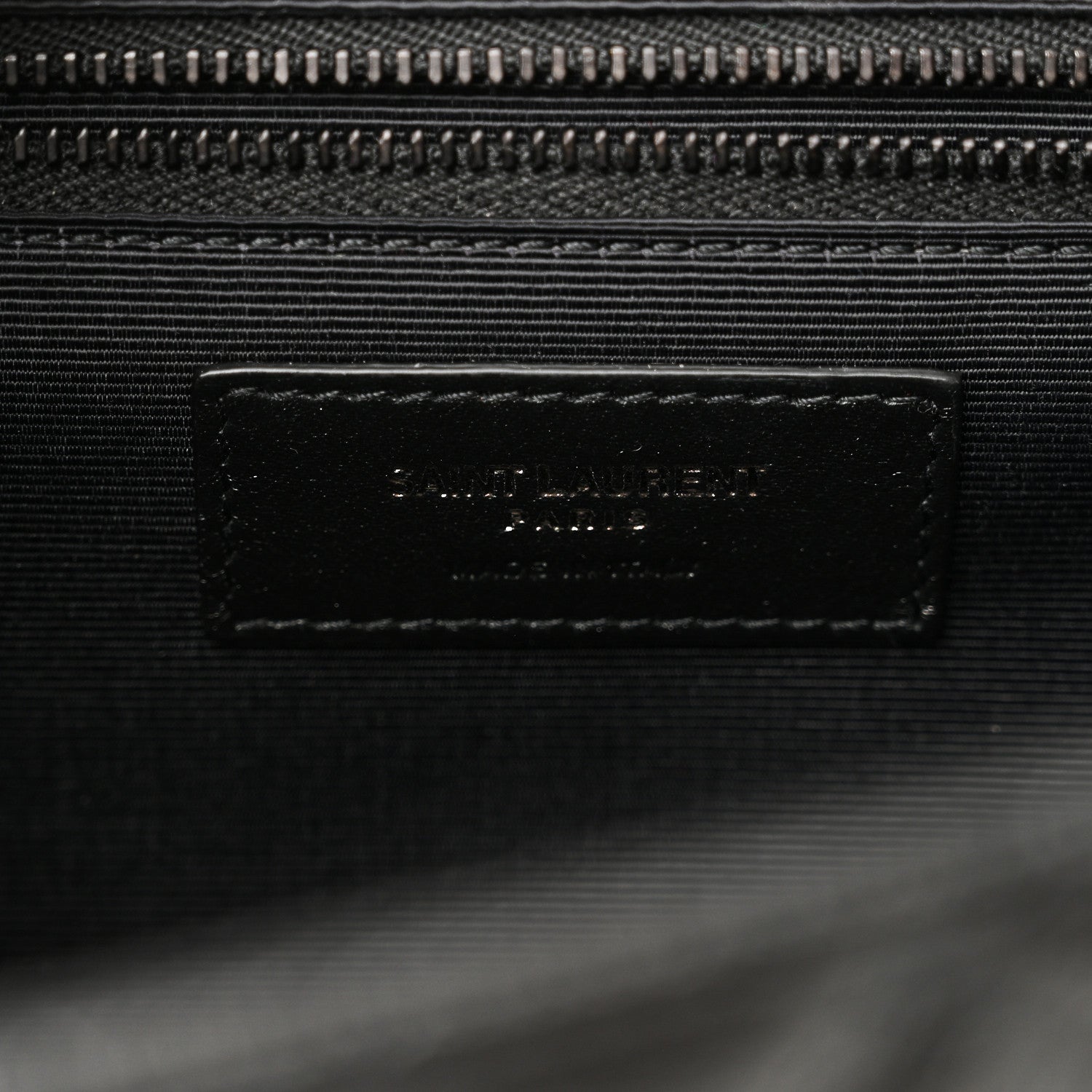 Saint Laurent Grain De Poudre Textured Mixed Matelasse Large Triquilt Monogram Monochrome Satchel Black 6 of 9