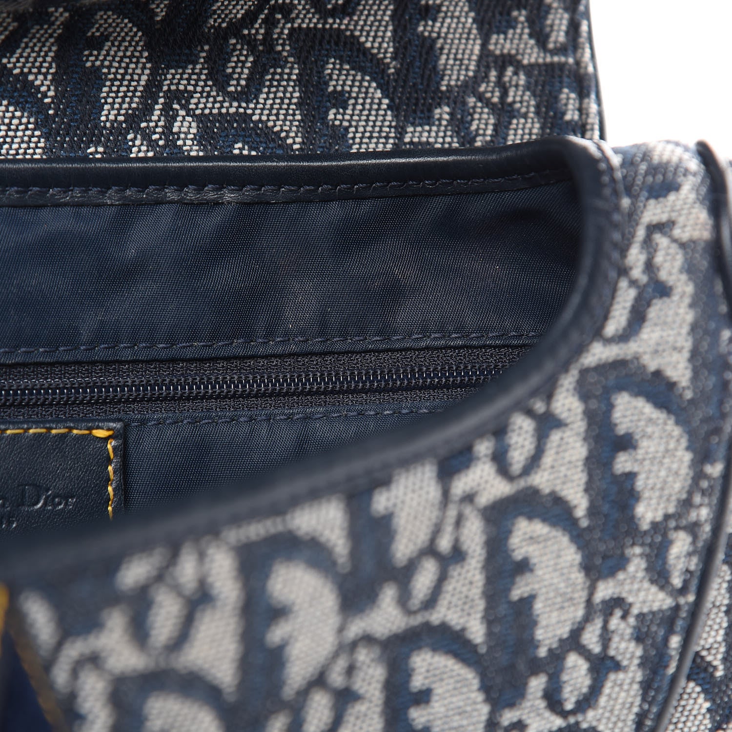 Christian Dior Monogram Double Saddle Bag Navy Blue 11 of 13