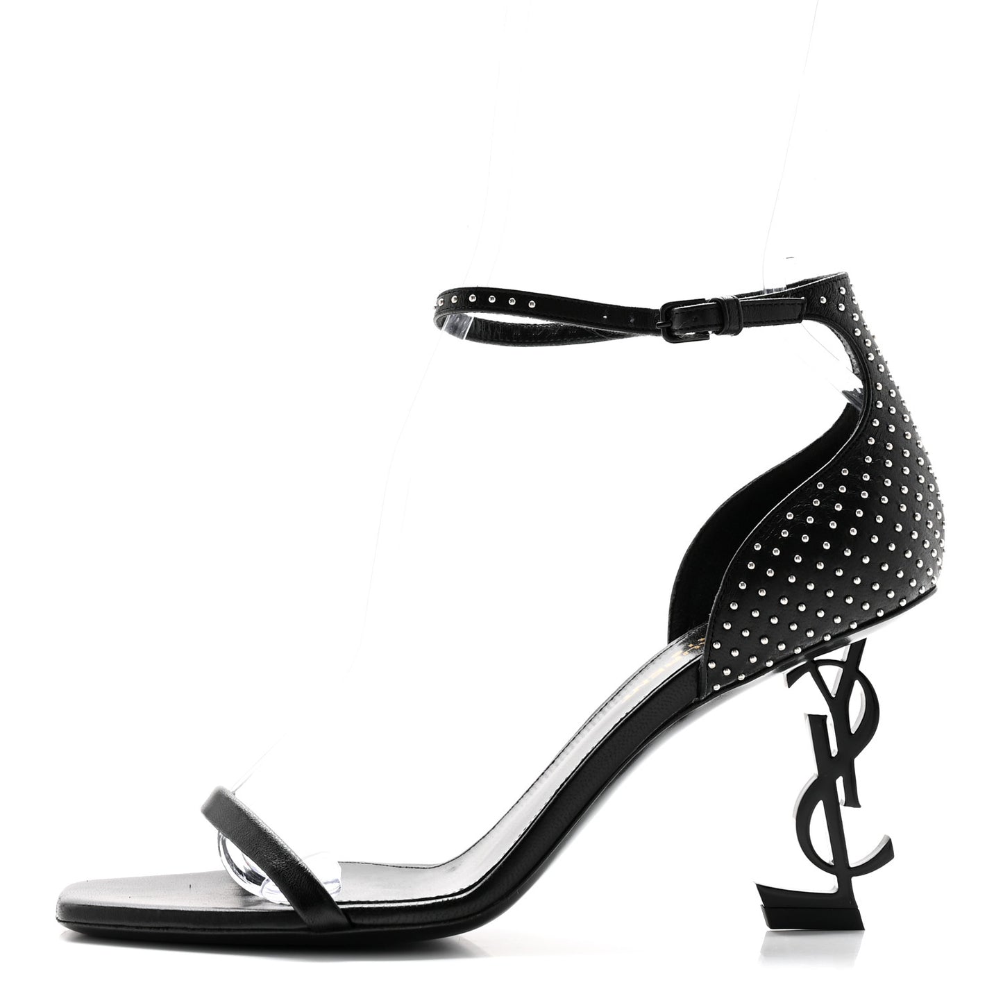 Calfskin Studded Opyum Sandals 36.5 Black