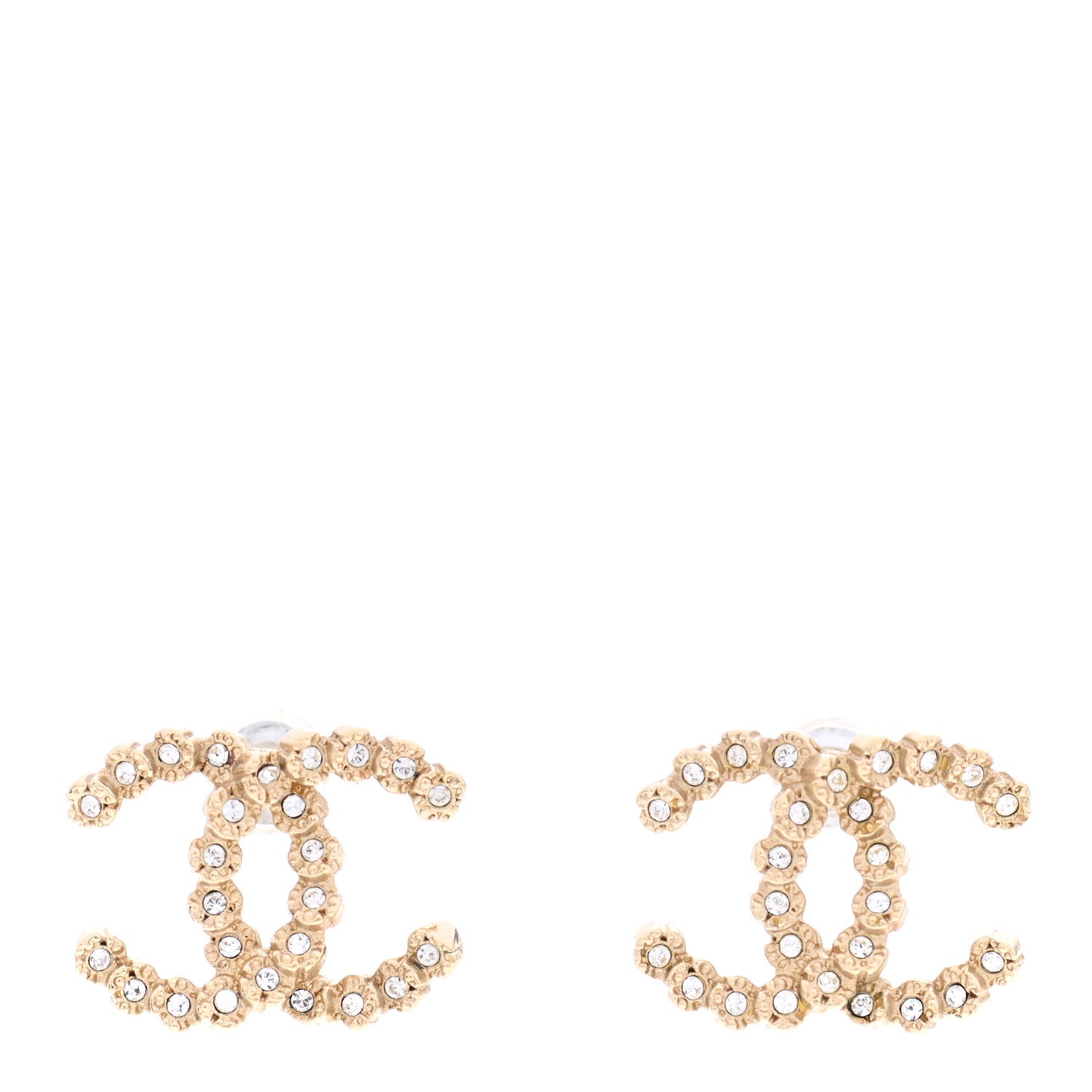 Crystal Mini CC Earrings Gold