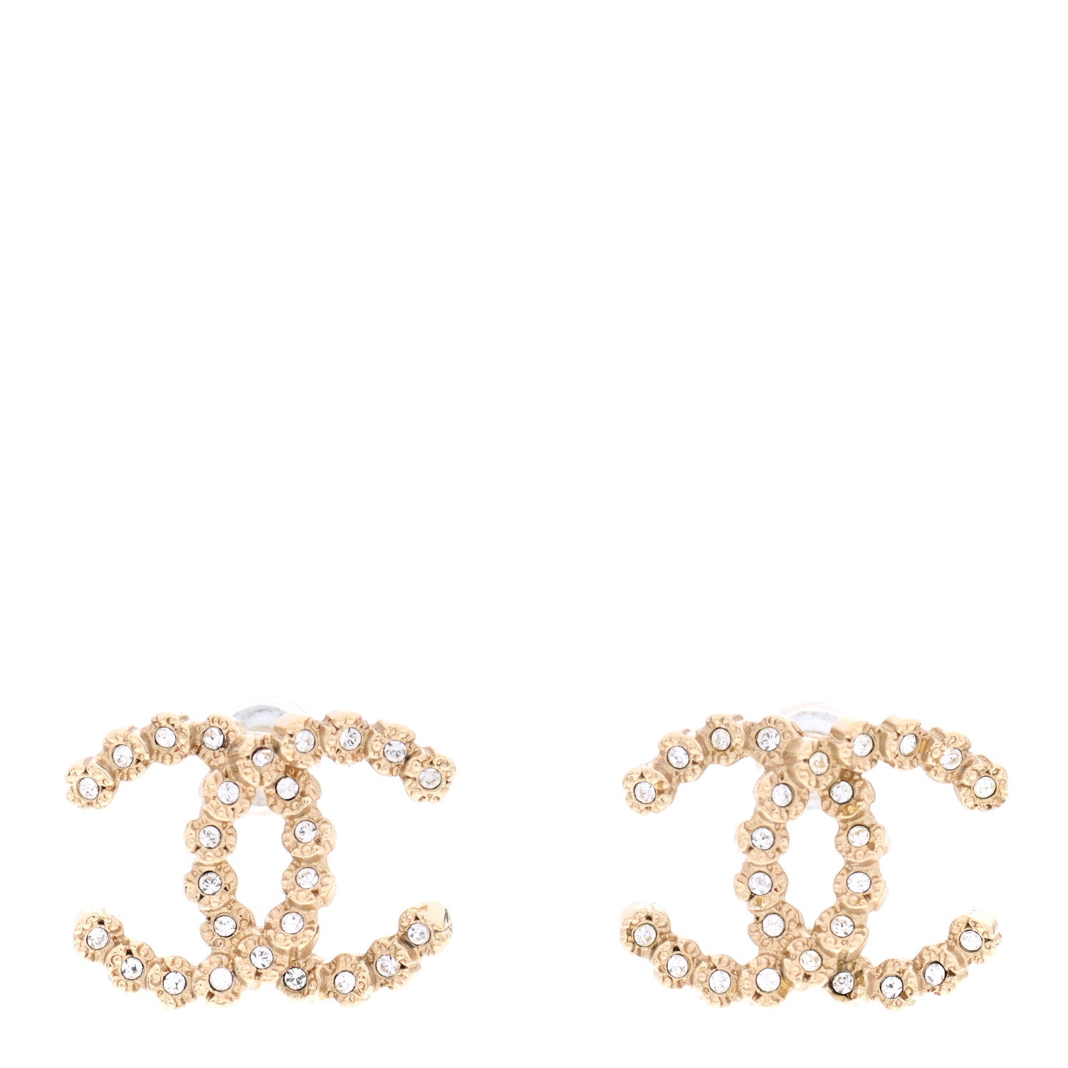 Chanel Crystal Mini CC Earrings Gold 1 of 5