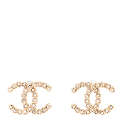 Chanel Crystal Mini CC Earrings Gold 1 of 5