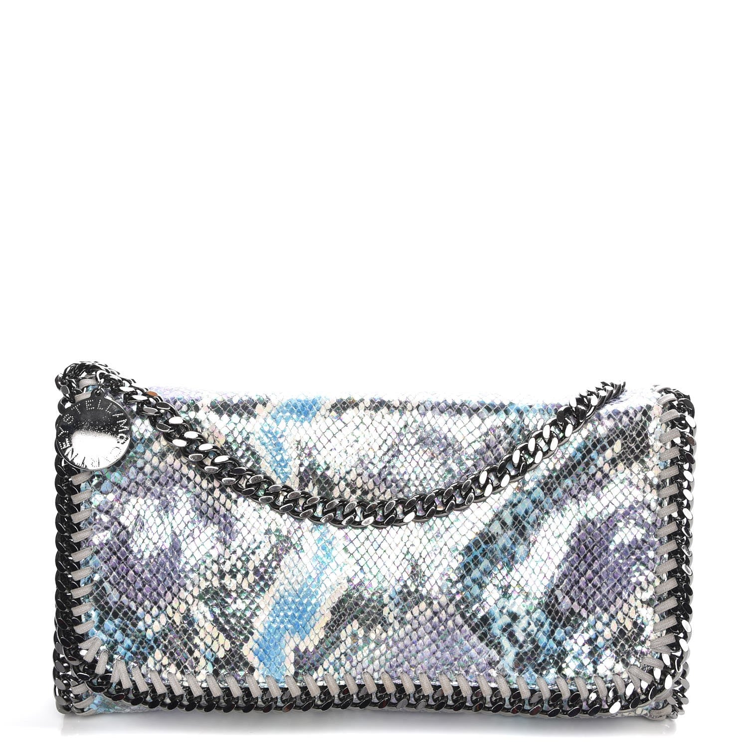 Stella McCartney Python Oleografic Falabella Clutch Navy 1 of 7