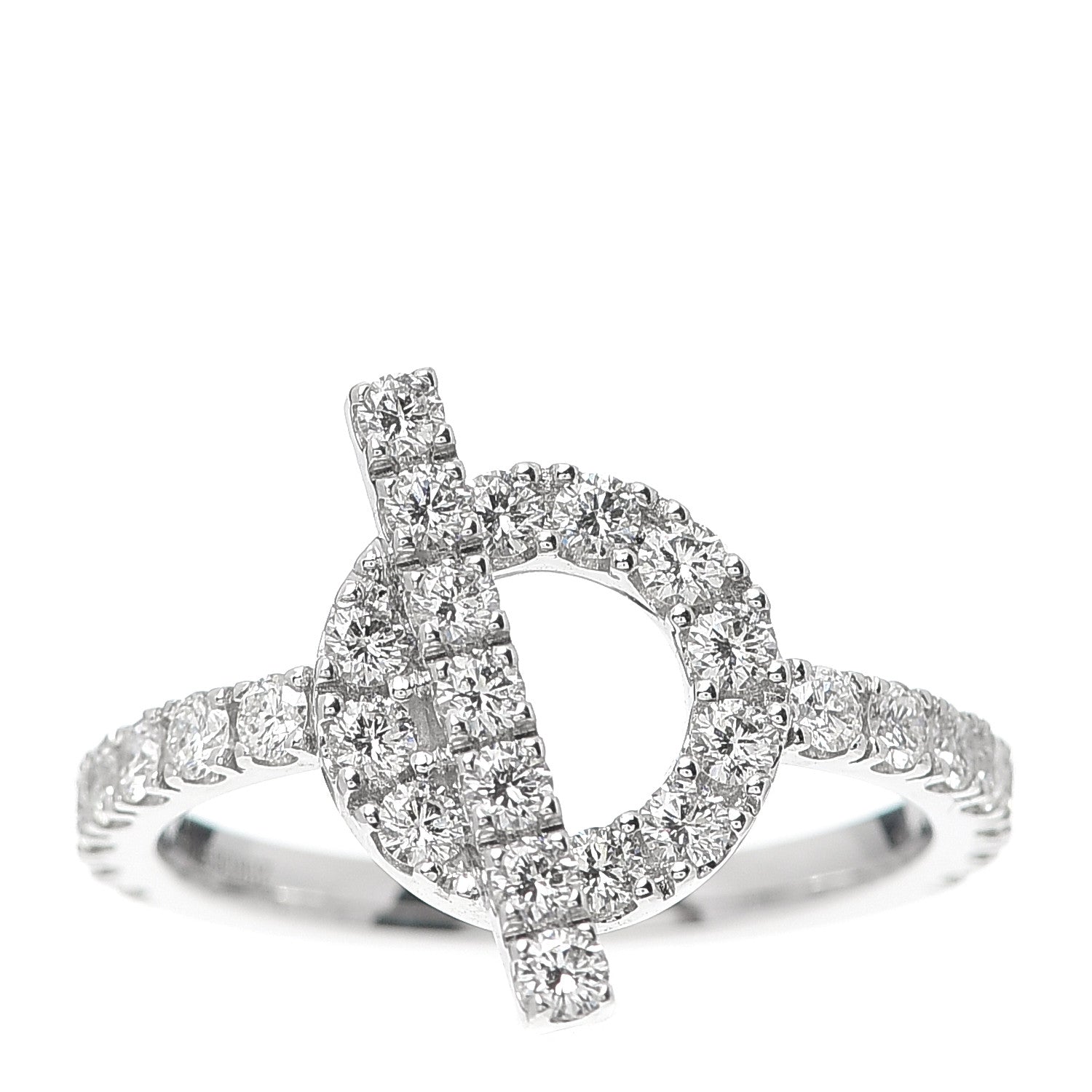 Hermes 18K White Gold Diamond Finesse Ring 53 6.25 1 of 7