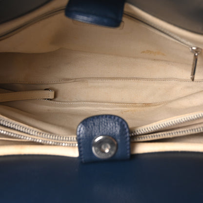 Chanel Soft Caviar CC Medium Top Handle Tote Navy Blue 5 of 11