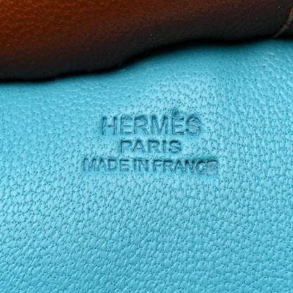Hermes Milo Lambskin Grigri Rodeo Horse Bag Charm GM Bleu Azteque Bleu Electrique Fauve 3 of 4