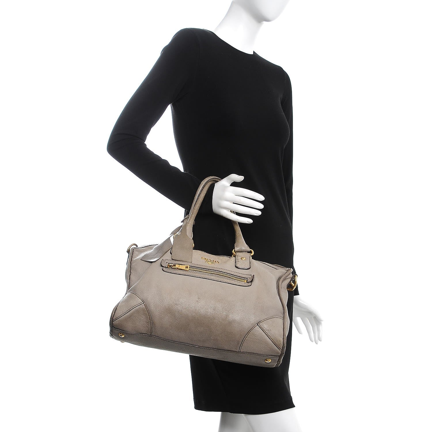 Prada Cervo Deerskin East West Top Handle Bag Pomice 3 of 28