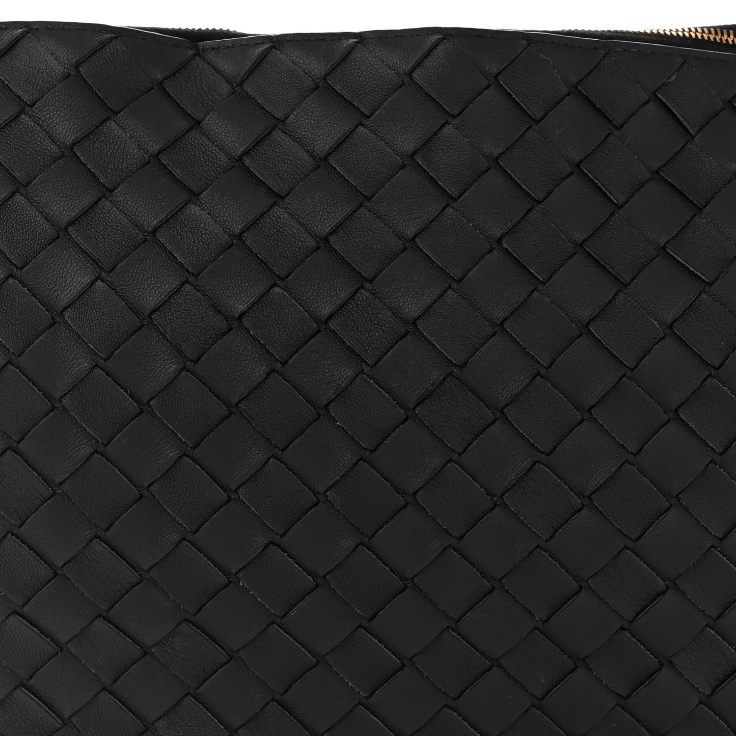 Nappa Intrecciato Medium Turn Pouch Black