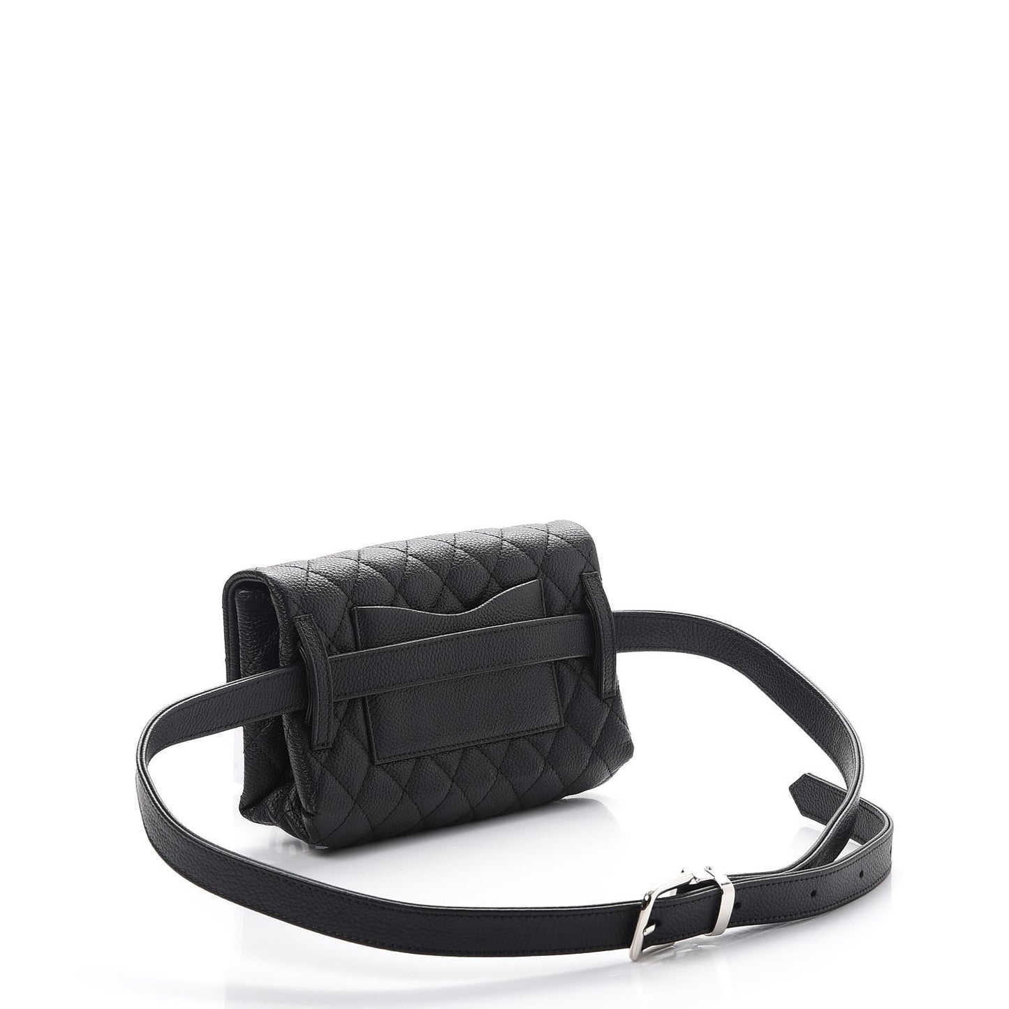 Grained Calfskin Quilted 2.55 Reissue Flap Belt Bag Clutch Black