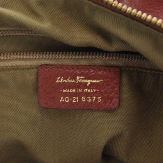 SALVATOREFERRAGAMOLeatherGanciniHoboRed