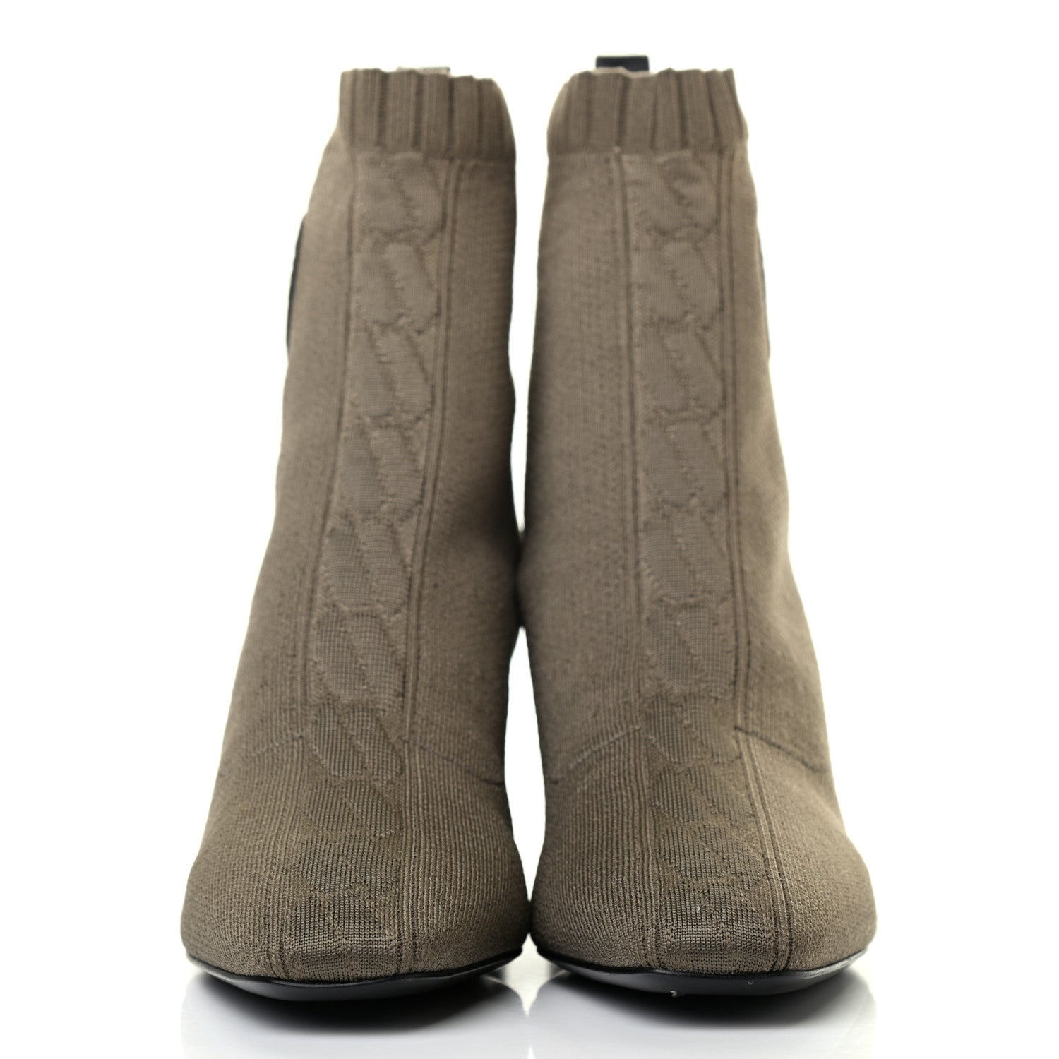 Hermes Knit Calfskin Volver 60 Ankle Boots 36.5 Vert Sapin 2 of 8