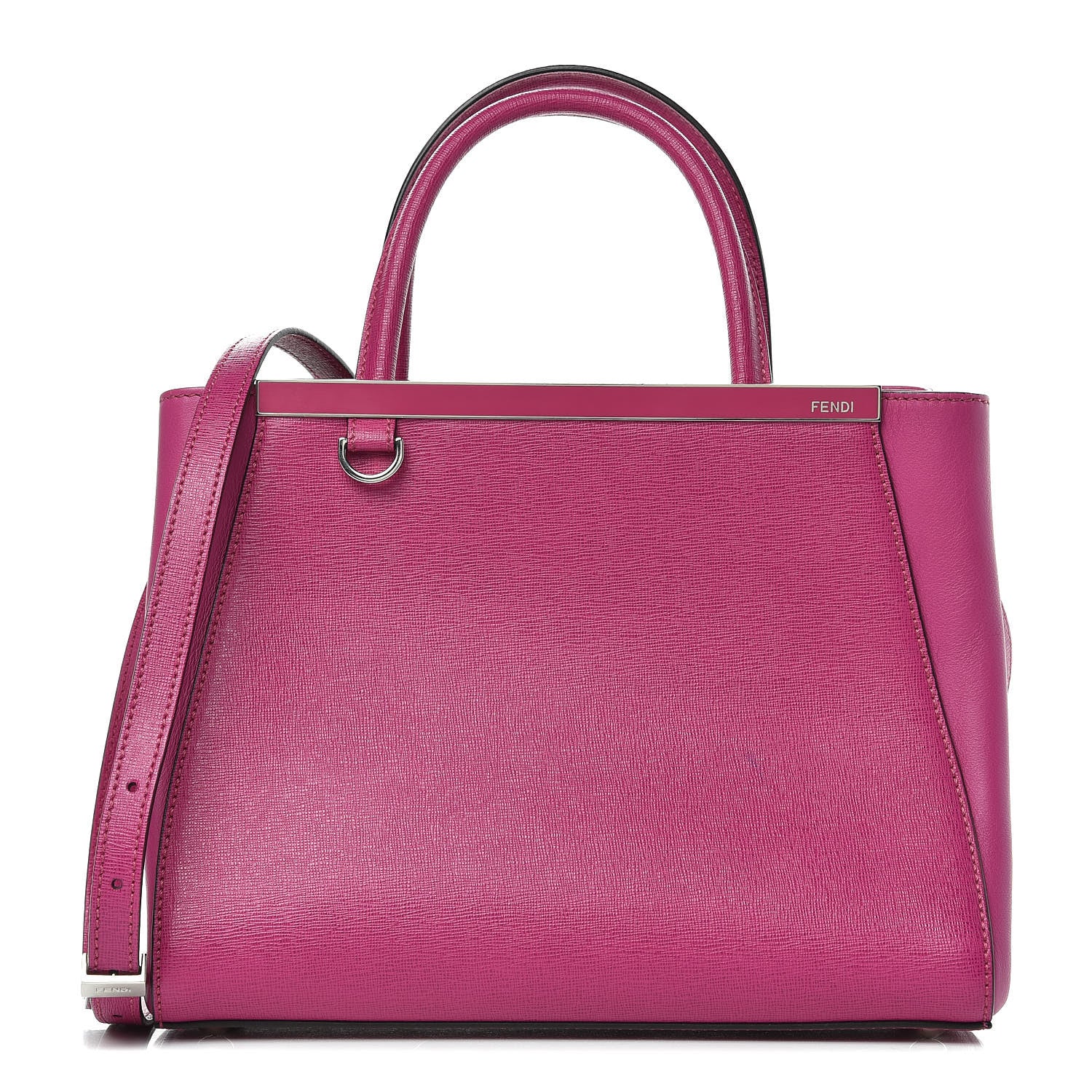 Fendi Vitello Elite Petite 2Jours Tote Magenta 1 of 11