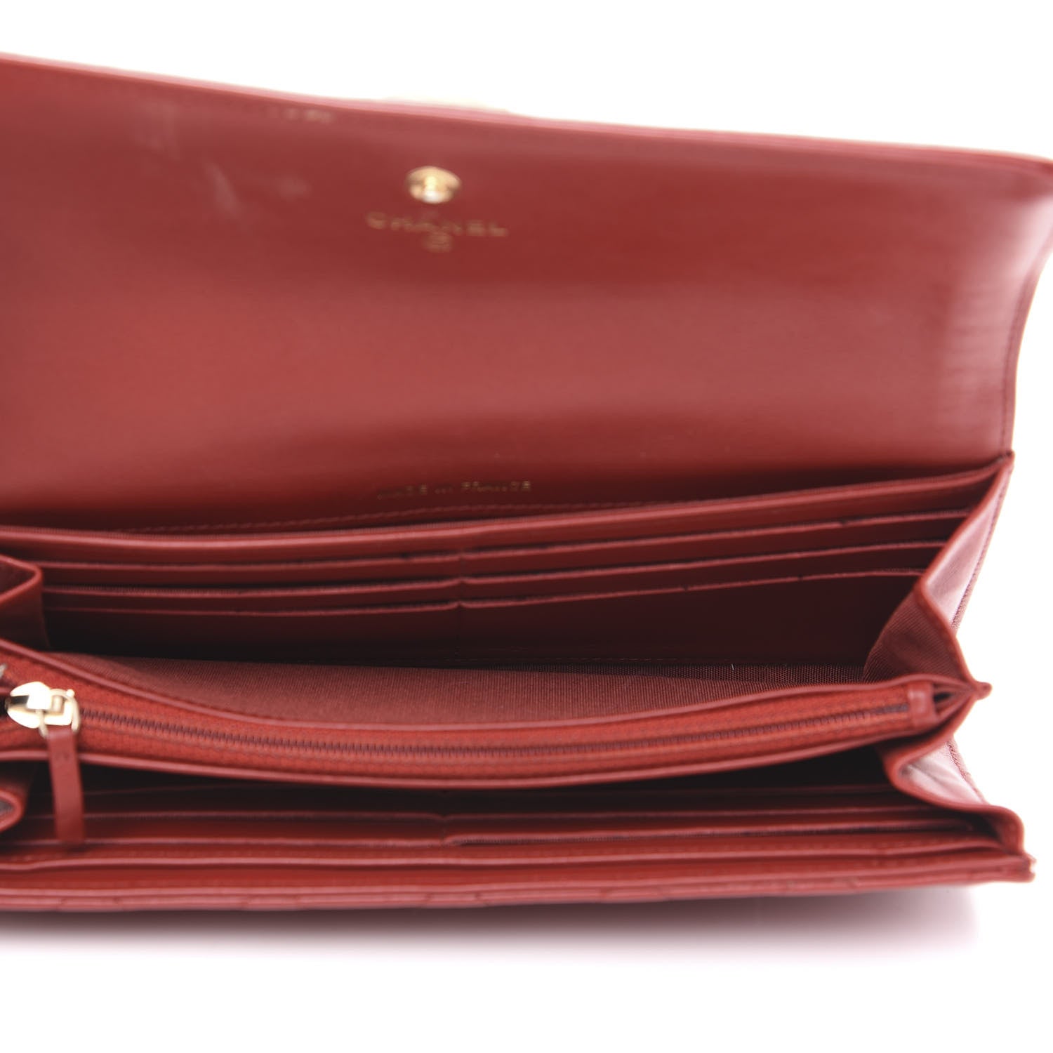 Chanel Calfskin Quilted Boy Chain Around Flap Wallet Red 4 of 13